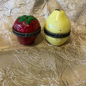 Adorable Strawberry and Pear Trinket Pill Boxes